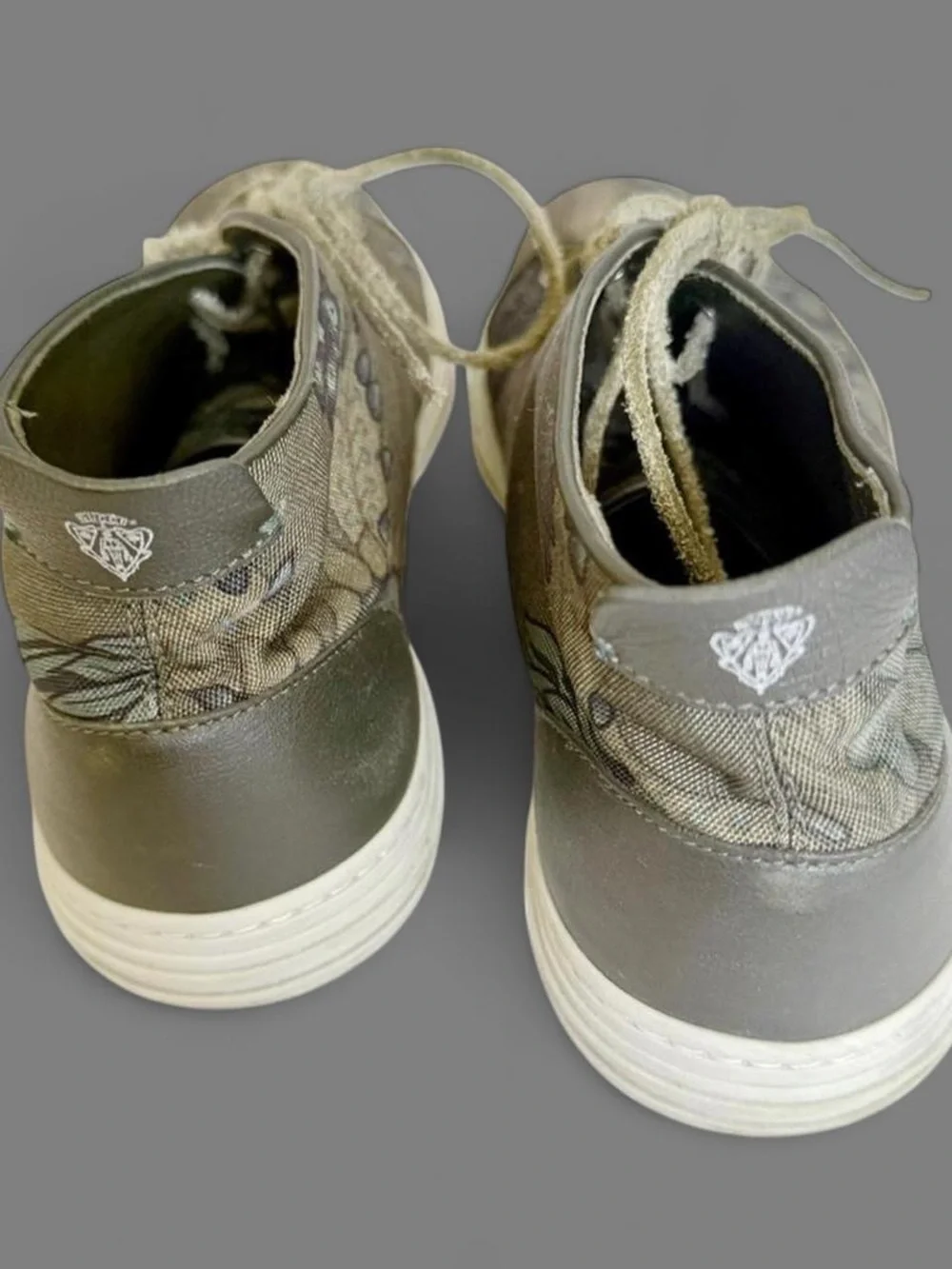 Gucci 342048 Green Paisley Canvas Low Top Lace Up Sneakers Men’s G 8.5 Italy